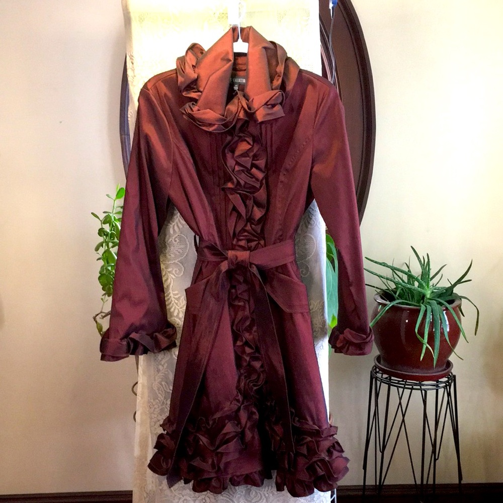 Iridescent Brown/Black Ruffled Coat